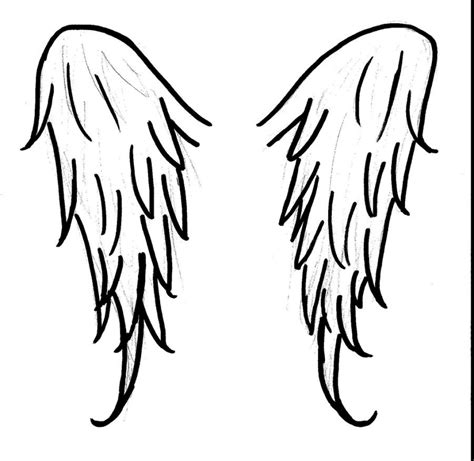 How To Draw Angel Wings Step By Step Drawing Pencil Clipart Best