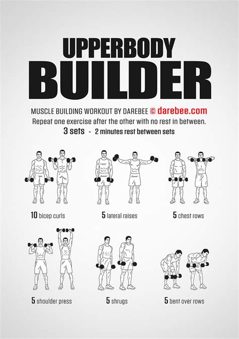 Upperbody Builder Workout Dumbbell Workout Plan Dumbbell Workout