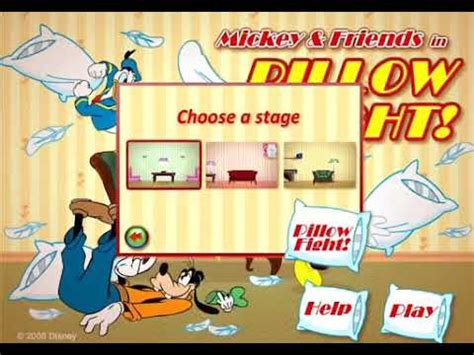 Mickey And Friends In Pillow Fight Game Hd Video Youtube