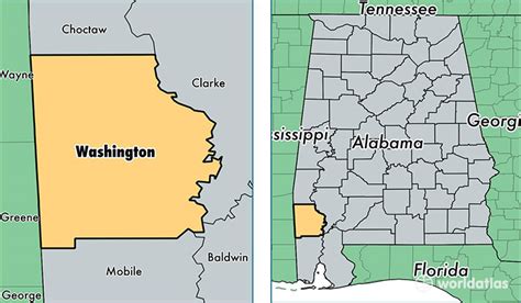 Washington County Alabama Map Of Washington County Al