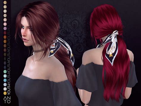 Youth Long Wavy Ponytail Hair By Anto At TSR Sims Updates