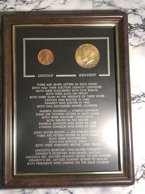 Really Cool And Unique Framed Coin Set With Kennedy Half Dollar And