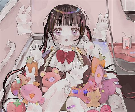 2k Free Download Anime Girl Bathtub Maid Rabbit Hd Wallpaper Peakpx