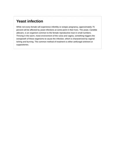 Yeast Infectionwhile Not