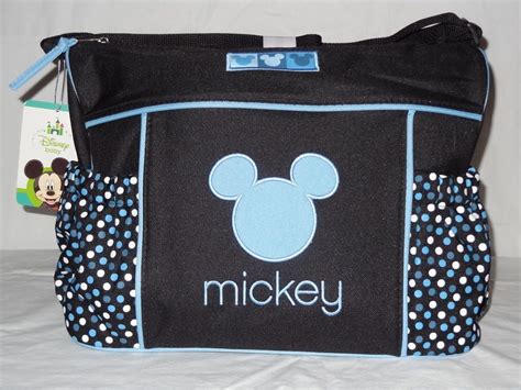 Disney Mickey Mouse Black Baby Boy Large Shoulder Tote Diaper Bag