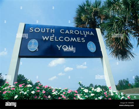 Welcome To South Carolina Sign Stock Photo Alamy