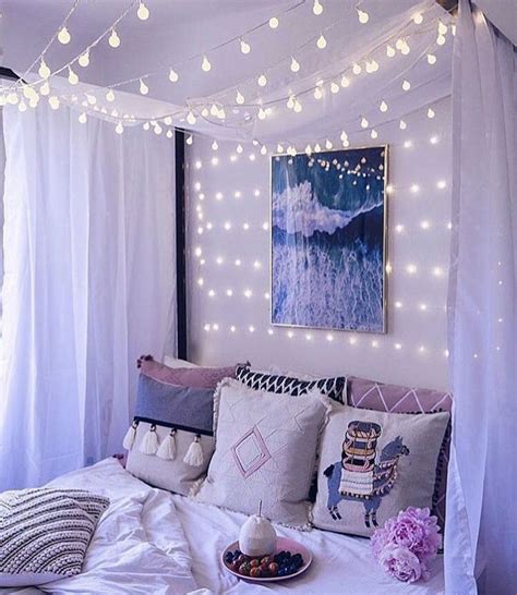 Led White Lights Cute Bedroom Ideas Girls Bedroom Girl Bedroom Designs