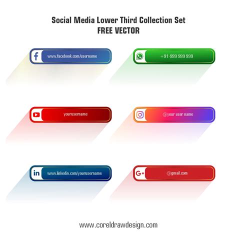 Download Social Media Lower Third Collection Set Free Vector