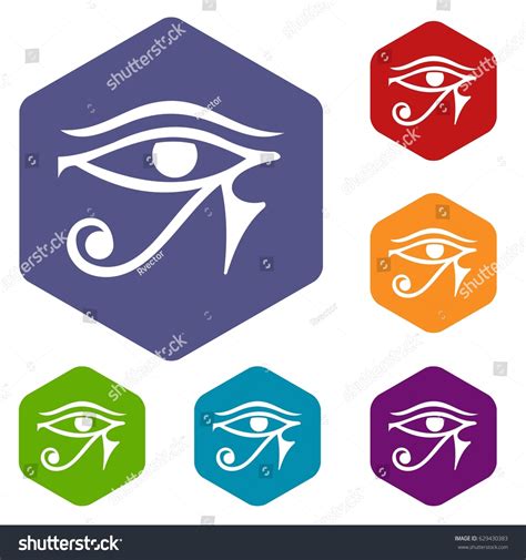 Eye Horus Egypt Deity Icons Set Stock Vector Royalty Free 629430383 Shutterstock