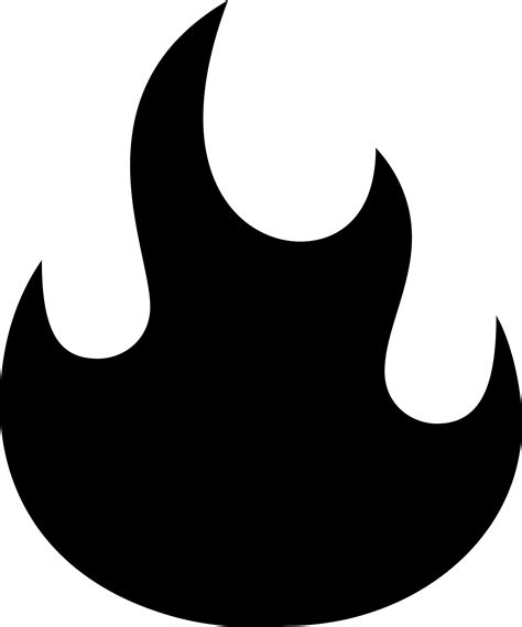Black And White Flame Clipart | Free download on ClipArtMag png image
