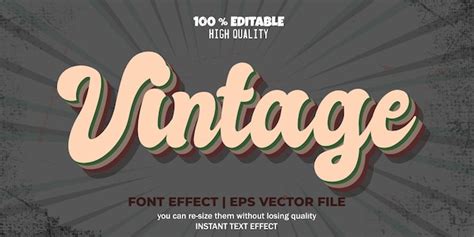 Premium Vector Vintage Text Effect Retro Text Style