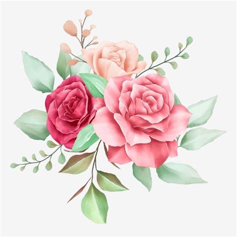 Arranjo De Flores Elegante Para Composição De Cartões PNG Floral
