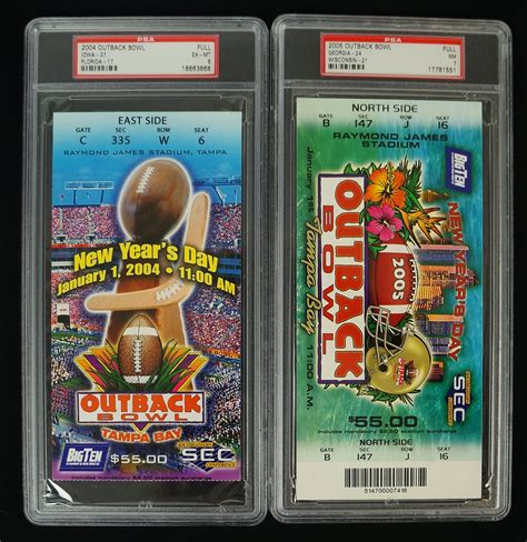 Lot Detail Outback Bowl Game Lot Of 6 Full Psa Graded Tickets