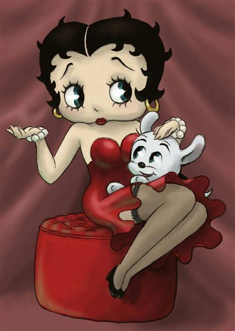 With Pudgy Betty Boop Cartoon Betty Boop Art