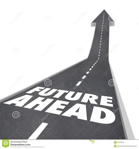 Future Ahead Road Words Arrow Up To Tomorrow Stock Illustration