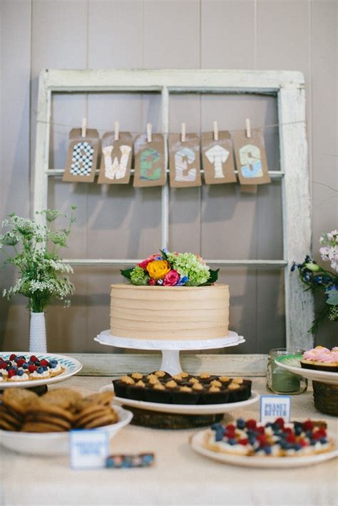 Cocoa And Fig Rustic Outdoor Wedding Mini Dessert Table