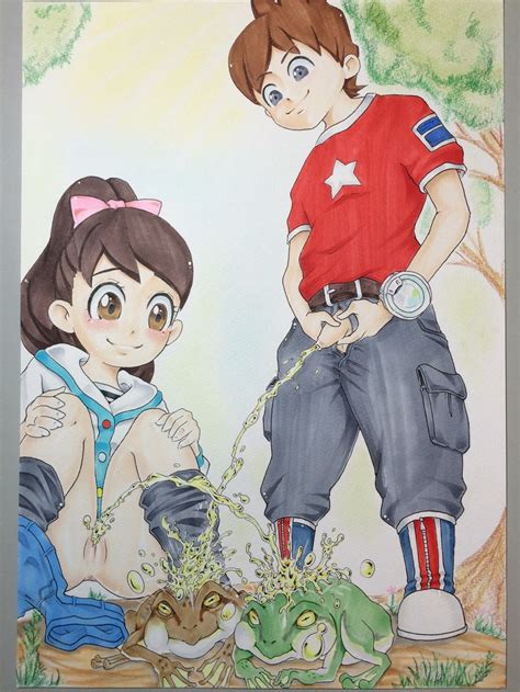 Kodama Fumika And Amano Keita Youkai Watch Drawn By Sannen Netarou Atfbooru