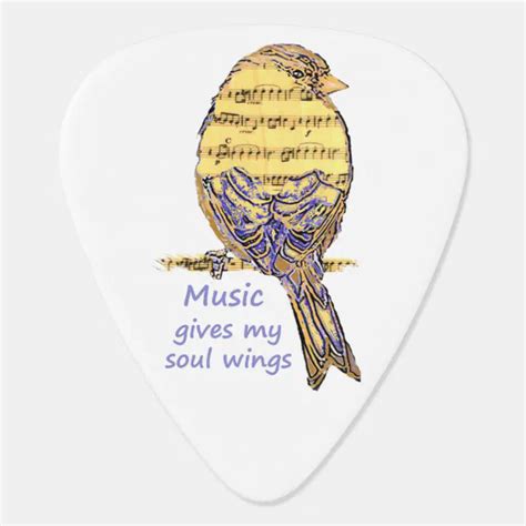 Music Gives My Soul Wings Music Note Bird Inspire Guitar Pick Zazzle