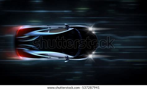 High Speed Black Sports Car Futuristic Stock Illustration 537287941