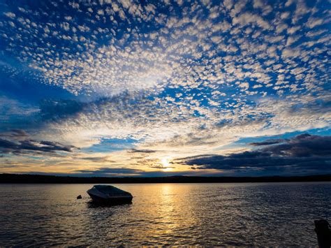Sunset Long Lake High Clouds Olympus Digital Camera Flickr