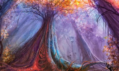 1680x1050 Resolution Multicolored Tree Wallpaper Fantasy Art Trees