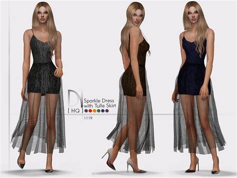 Sparkle Dress With Tulle Skirt By Darknightt At Tsr Sims 4 Updates