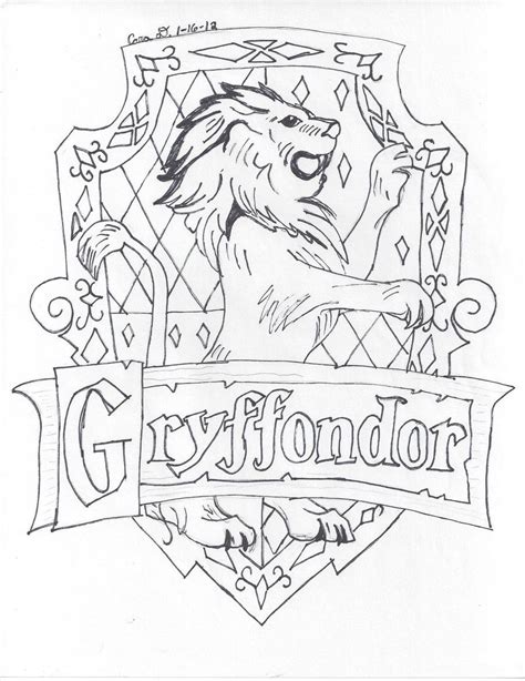 Gryffindor Crest Coloring Pages At Free Printable