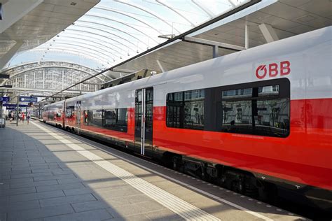 Railjet High Speed Train Of The Austrian Federal Railways Obb Arrives