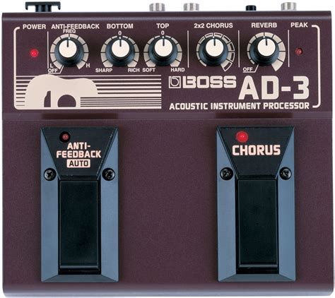 To use an eq pedal would be similar. Boss AD-3 Acoustic Effect Pedal User Reviews | zZounds