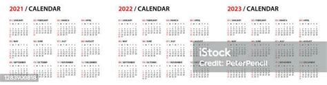 Ilustración De Calendario 2021 2022 2023 Symple Layout Illustration La Semana Comienza El