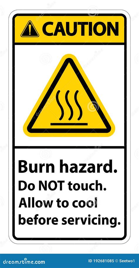 Caution Burn Hazard Hot Rollers Do Not Touch Symbol Sign Vector