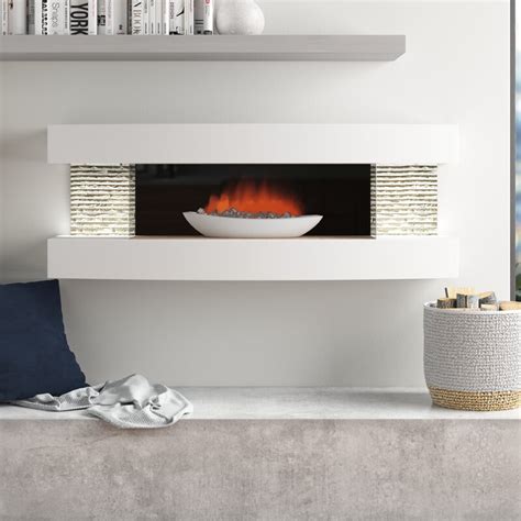 Orren Ellis Fraenzel Curve Wall Mounted Electric Fireplace And Reviews
