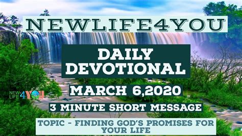 Newlife4you Daily Devotional March 62020 Youtube