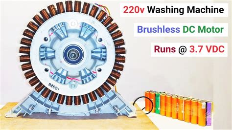 run 220v 1000w brushless dc motor from washing machine at 3 7v dc awesome idea diy youtube