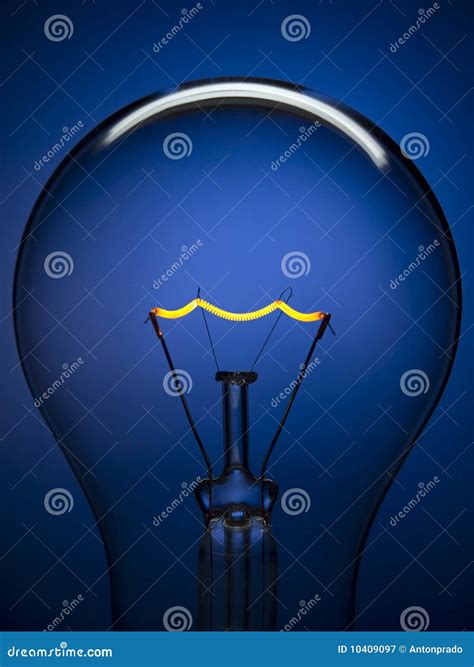 Bulb Light Over Blue Stock Image Image Of Power Object 10409097