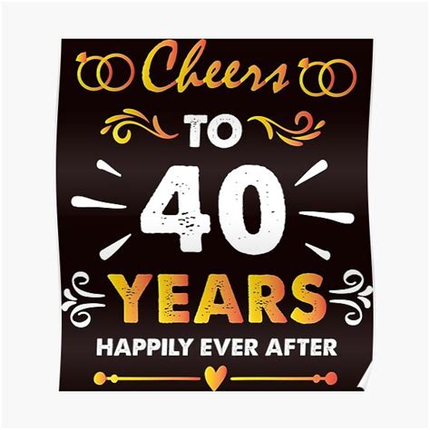 40th Wedding Anniversary Cheers To 40 Years Married Couple T Shirt