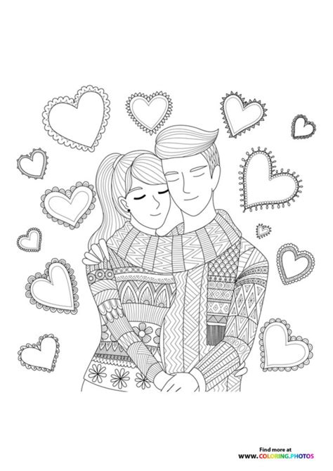 Valentines Couples Coloring Pages For Kids Free Print Or Download