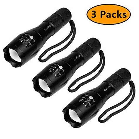 Outlite Led Tactical Flashlight 3 Pack High Lumens Zoomable 5