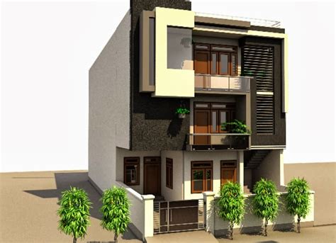Distance from base of product to floor. Foundation Dezin & Decor...: 3D Exterior Elevation - Habitat.