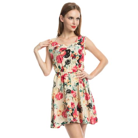 Buy Short Summer Dresses For Plus Size Loose Mini Beach Floral Print Women