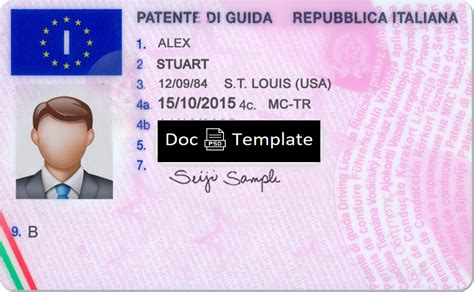 Italy Driver License Template Psd Psd Templates