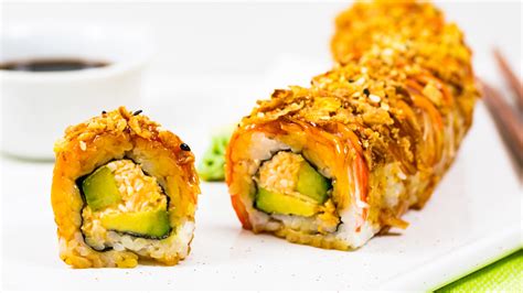 Charakterisieren Medizinisch Kupplung Crispy Roll Sushi Überraschung