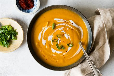 Vegan Carrot And Sweet Potato Soup 8 Ingredients Healthy Nibbles By
