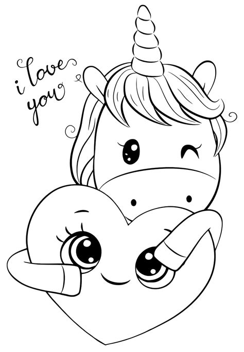 Heart coloring pages are a great way to wear your heart on your sleeve and share it with someone you love. Cute Unicorn with a heart - Coloring pages for you