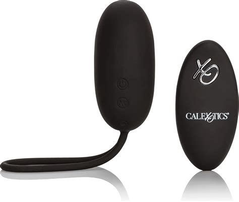 Calexotics 12 Function Waterproof Silicone Remote Rechargeable Egg Massager Vibrator Black