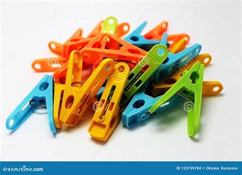 Multi Colored Clothespins Lying In The Heap Stock Photo Image Of Clip