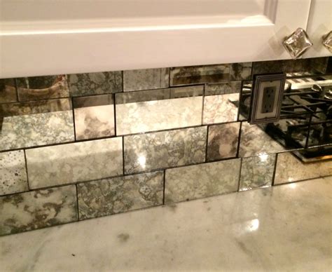 Mercury Glass Tile Backsplash In 2019 Antique Mirror Backsplash Antique Mirror Tiles