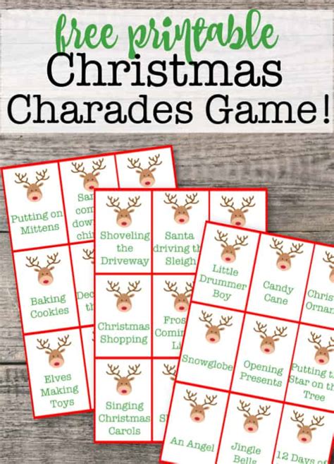 Christmas Charades Free Printable Game For Families