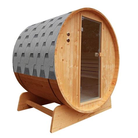Aleko Outdoor Rustic 8 Person Cedar Barrel Steam Sauna With Bitumen Sh