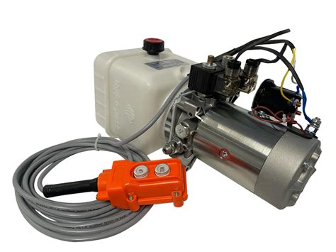 12 Volt Hydraulic Pump For Dump Trailer Double Acting 8 Qts Plastic